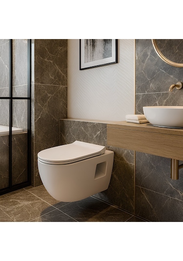 Turavit Rondo Rita Beyaz Kanalsız Açık Montaj Asma Klozet Rnd5516, Nkp Grande Yavaş Kapak Diğer