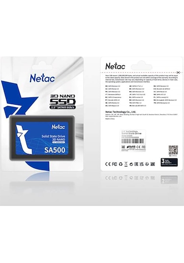 Netac SA500 256 GB SATA 3.0 2.5 SSD (520 MB Okuma / 450 MB Yazma)