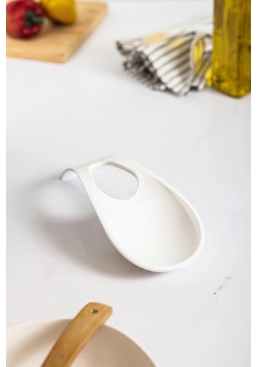 Akrilik Beyaz Tezgah Üstü Kirli Kaşıklık & Kepçe Altlığı Çok Renkli