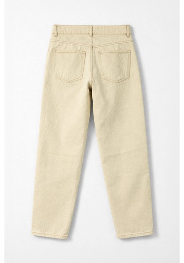 Bluew White Kadın Ekru Straight Fit Pamuk Jean Pantolon 24