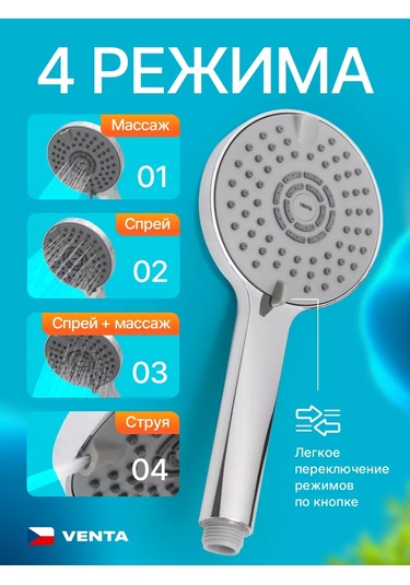 Venta Hidromasajlı Duş Başlığı 210827250 Krom