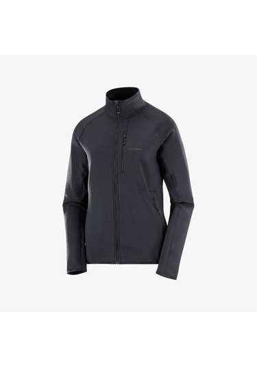 Salomon Essentıal Lıghtwarm Kadın Tam Fermuar Polar Deep Black Lc2445900 Siyah