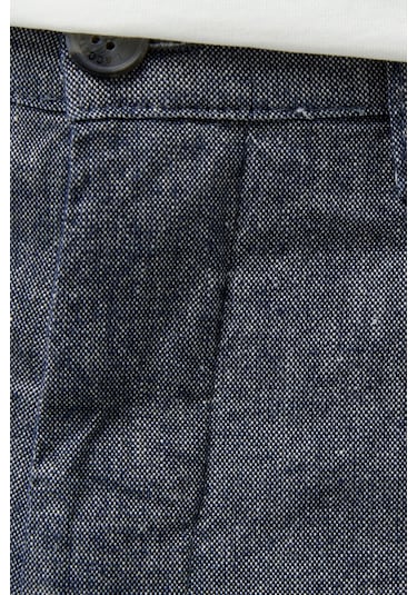 Lacoste Men's Slim Fit Bermuda Shorts Erkek Dar Kesim Keten Bermuda Şort Lacivert