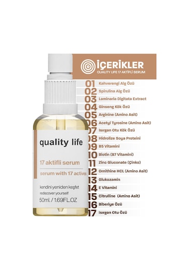 Ql 17 Aktifli Saç Dökülmesine Karşı Serum 50 ML