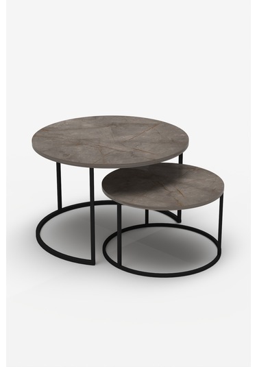 Orta Sehpa Bade İkili Lüx Yan Sehpa Masa Gordion Çok Renkli