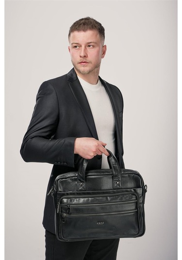 Ççs 71474 Hakiki Deri Evrak Çantası Siyah