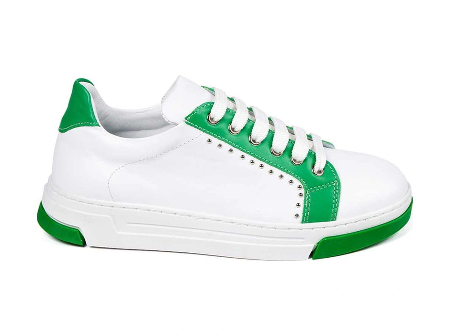 Bestello Bağcıklı Termoplastik Sneaker 101-232155-03 Kadın Ayakkabı Beyaz-yesıl