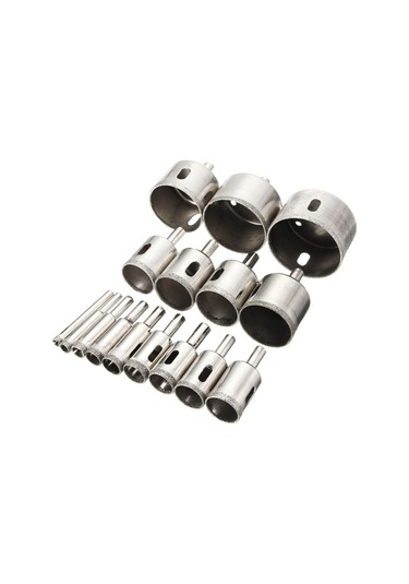 Shineyee 16 Parça Elmaslı Matkap Ucu Seti 6-50mm : Mermer, Seramik, Cam Delme Ve Boncuk Yuvarlama Aracı - Tam Dolu Delme Çözümü