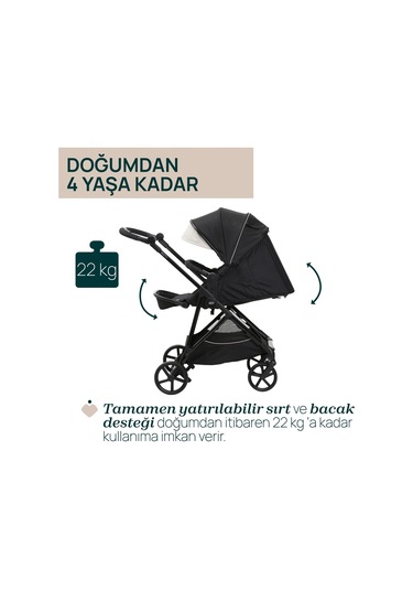 Chicco Seety Bebek Arabası Etna Black 05087097070000