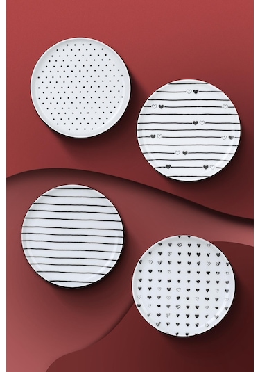 Kütahya Porselen Pretty  Tabak 4 Parça 15 CM