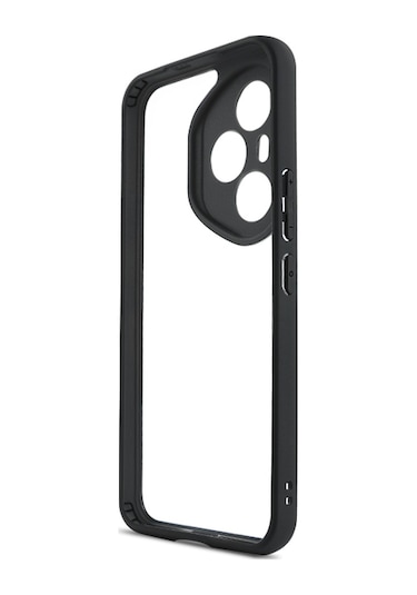 Honor 400 Pro Kılıf Kamera Korumalı Şeffaf Arka Yüzey Mkst New Roll Kapak - Siyah Siyah Siyah