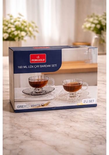 Porgold Lüx Çay Bardak Seti 160 Ml Beyaz
