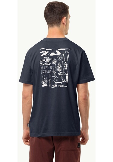 Jack Wolfskin Discover T M Erkek T-shirt-28372-lacivert Lacivert