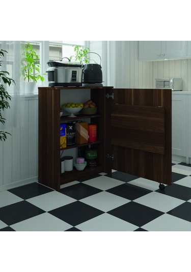 Asra Trend Mutfak Fonksiyonel Kiler Dolabı + Katlanır Masa Nevada