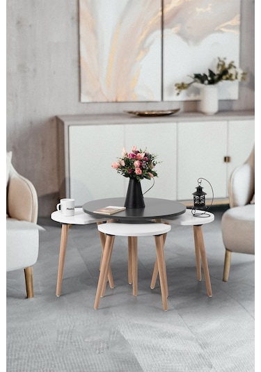 Pissa / Orta Sehpa / Sehpa Seti / Sehpa Takımı / 5 Parçalı Sehpa Seti