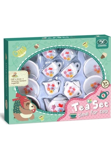 17 Parça Seramik Çay Seti 04803 Çiçek Desenli