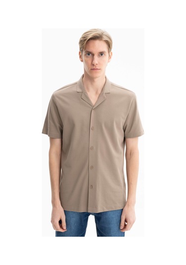 AR-MA Arma Erkek % 100 Pamuk Penye Pike Regular Fit Polo Yaka Gömlek Y25374351101 Gri-bej G8 Gri