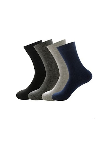 Hasyün Erkek Kışlık Dikişsiz Kalın Yün Çorap (6'Lı Paket) Çok Renkli