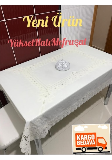 Masa Örtüsü Dantel Görünümlü Pvc