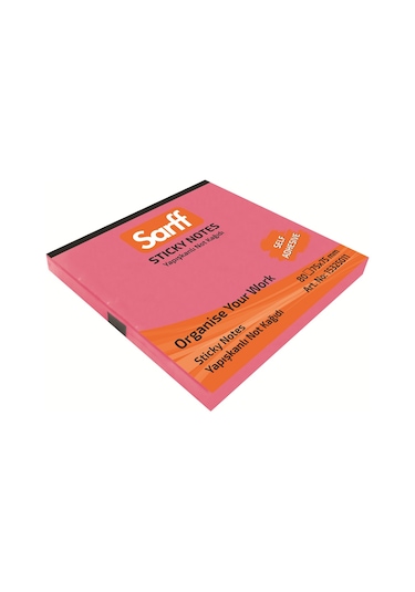 Sarff 75 x 75 MM Fosforlu Pembe Not Kağıdı 80 yp