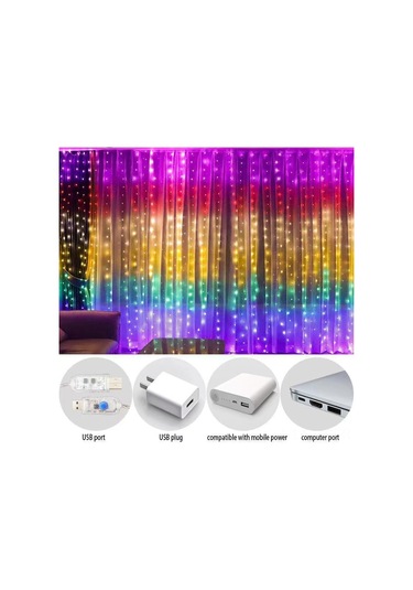 Vkemall Yatak Odası Pencere Dekorasyon Işığı, 3m 300 Led Işıklı Zincir, Pil Ve Kumanda İle Fonksiyonel Ambiyans Aydınlatması Beyaz