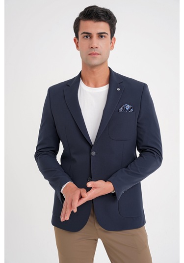 C 697 Ceket Regular Fit Lacivert-1 Casual Lacivert