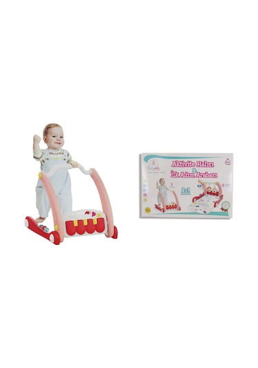 Babycim Aktivite Halısı & İlk Adım Arabası - Pembe