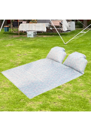 Homyl Baş Destekli Piknik Örtüsü Çim Yürüyüşü İçin Flamingo 145x210cm Çok Renkli