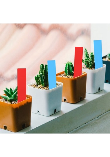 Xiyyadms Pvc Su Geçirmez Bitki Etiketleri, Çift Kullanımlı Toprağa Takma Ve Asma , Yazılabilir, 100 Adet Mavi+kırmızı