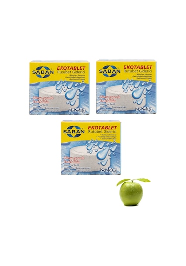 Nem Alıcı Rutubet Giderici Yedek Tablet 3'Lü 2 X 250 Gram Yeşil E