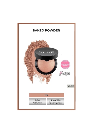 Note Cosmetique Baked Powder Işıltılı Bitişli Fırınlanmış Toz Pudra - 02 Honey Warm