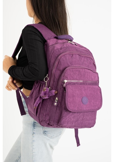 Ultra Hafif Çok Cepli Su Geçirmez Sırt Çantası Mor Model:571-2a - Mor
