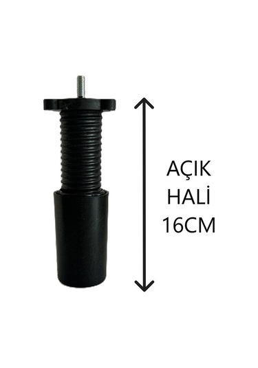 Homdep Ayarlanabilir Plastik Baza Koltuk Kanepe Robot Süpürge İçin Yatak Ayağı 9cm-16 Cmm8 -4adet- Siyah