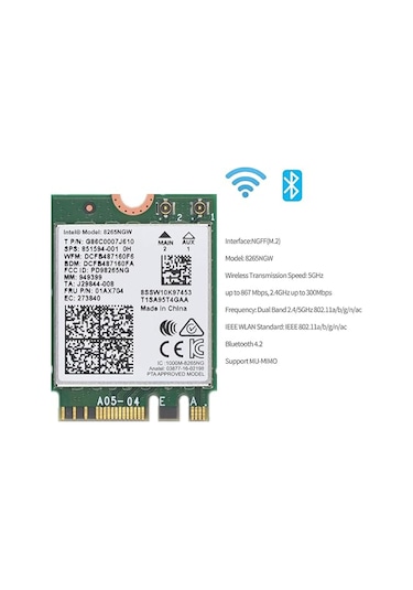 Intel 8265ngw Wi-fi Modül / Kablosuz Ağ Adaptörü Pcıe / 802.11ac Dual Band
