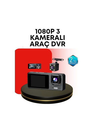 Araç Kamerası 3 Lü Sistem Full Hd, Sesli Kayıt Ve Park Gözetimi