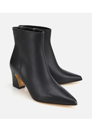 Hotiç Kadın Deri Siyah Sivri Burunlu Bilekte Topuklu Bot 01boh312690a100 01boh312690a100 Siyah