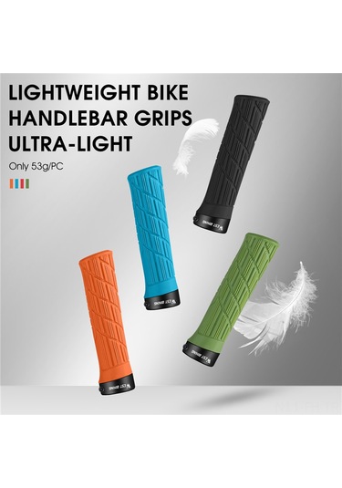 Folinda Silikon-alüminyum Bilezikli Bisiklet Tutamak Koruması, Anti Kayma Ve Sönümleme Özelliği, Dağ Bisikleti İçin Kilitlebilir, Mavi Çift Set Çok Renkli