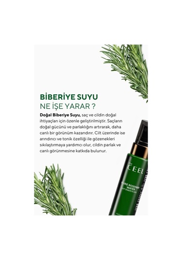 The Ceel Biberiye Suyu Dökülme Karşıtı ve Hızlı Saç Uzatma Etkili Saf Saç Toniği 100 ml