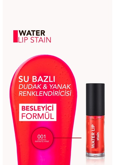 Flormar Kalıcı Mat Dudak Tint'i (PEMBE) - Water Lip Stain - 001 Infinite Pink - 8682536042161