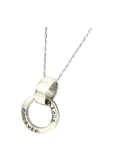 Forever ( Sonsuza Dek ) Yazılı 925 Ayar Gümüş Sevgi Bağı Kolyesi