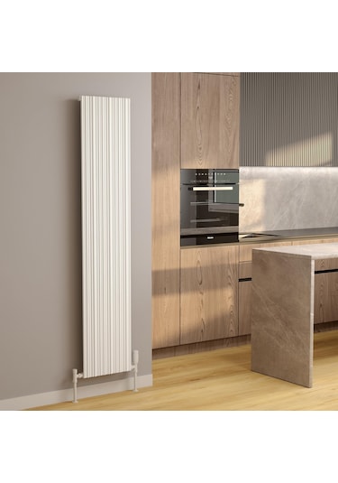 Lojimax Alüminyum Dekoratif Radyatör Bamboo 1800x239mm 2 Dilim Dokulu Beyaz 529 W Yüksek Isıl Güç