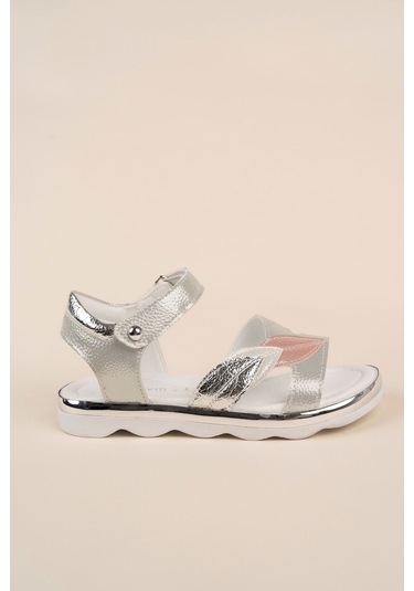 GİMER - Termo Taban Yaprak Model Gümüş Kız Çocuk Sandalet - O... Gümüş