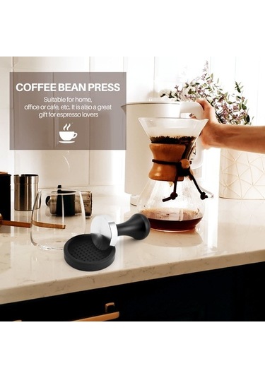 Metabagua Kahve Sabotaj Seti, Düz Paslanmaz Çelik Tabanlı Espresso Damgası 4bızpt Siyah