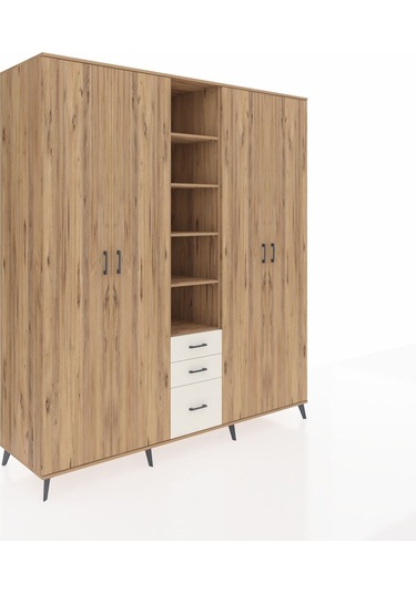 Kronos Dolap 17 Raflı 3 Çekmeceli 4 Kapaklı 220x59x243 Çam-çam/aytaşı Atlas Çam/aytası