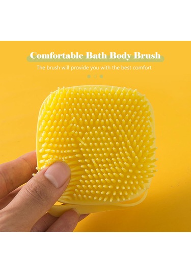 Padalink Kedi Köpek Yumuşak Silikon Duş Fırçası - Sabun Dağıtıcı İle Masaj Ve Temizlik Sarı