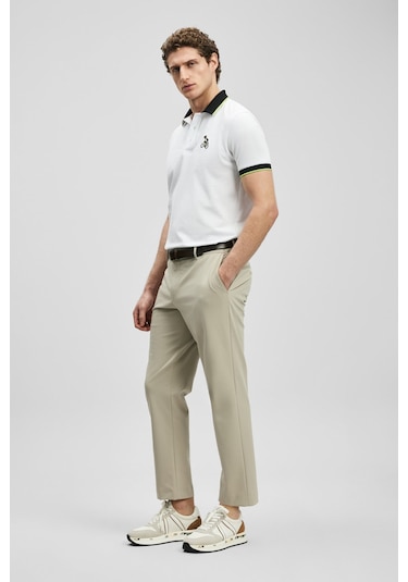 Lufian Zane Smart Erkek Polo T-shirt 111040242 Ekru