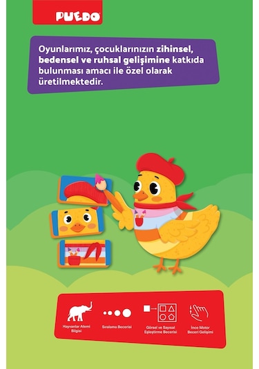 Puedo Funny Faces Manyetik Puzzle 24 Parça 8 Hayvan Eva Eğitici Oyuncak 3+ Yaş