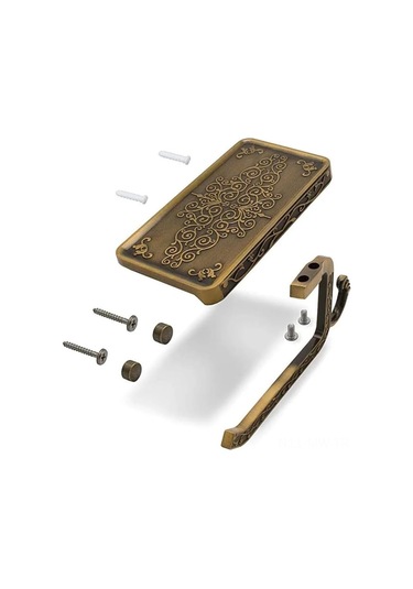 Moveevo Klasik Stil Duvar Tipi Tuvalet Kağıdı Dispenseri - Uzay Alüminyum, Telefon Rafı, Delme Yok Kurulum, Banyo Organizasyon Aleti Altın