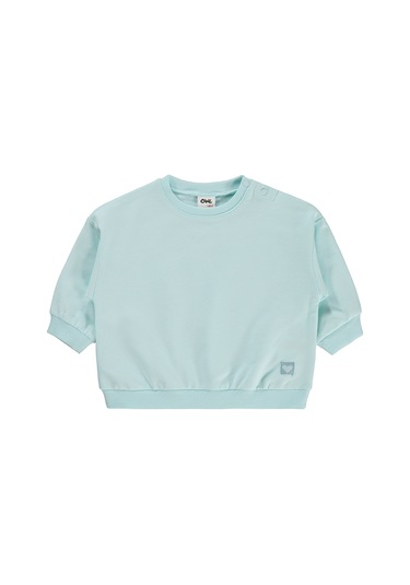Civil Baby Civil Basic Kalp Etiketli 6-18 Ay Sweatshirt - Yeşil Su Yeşili