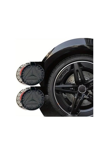 Elmpaly 4 Adet Siyah Kırmızı Mercedes-benz C E S Gla Glc Glk Gl Cls İçin 75 Mm Jant Kapakları Seti